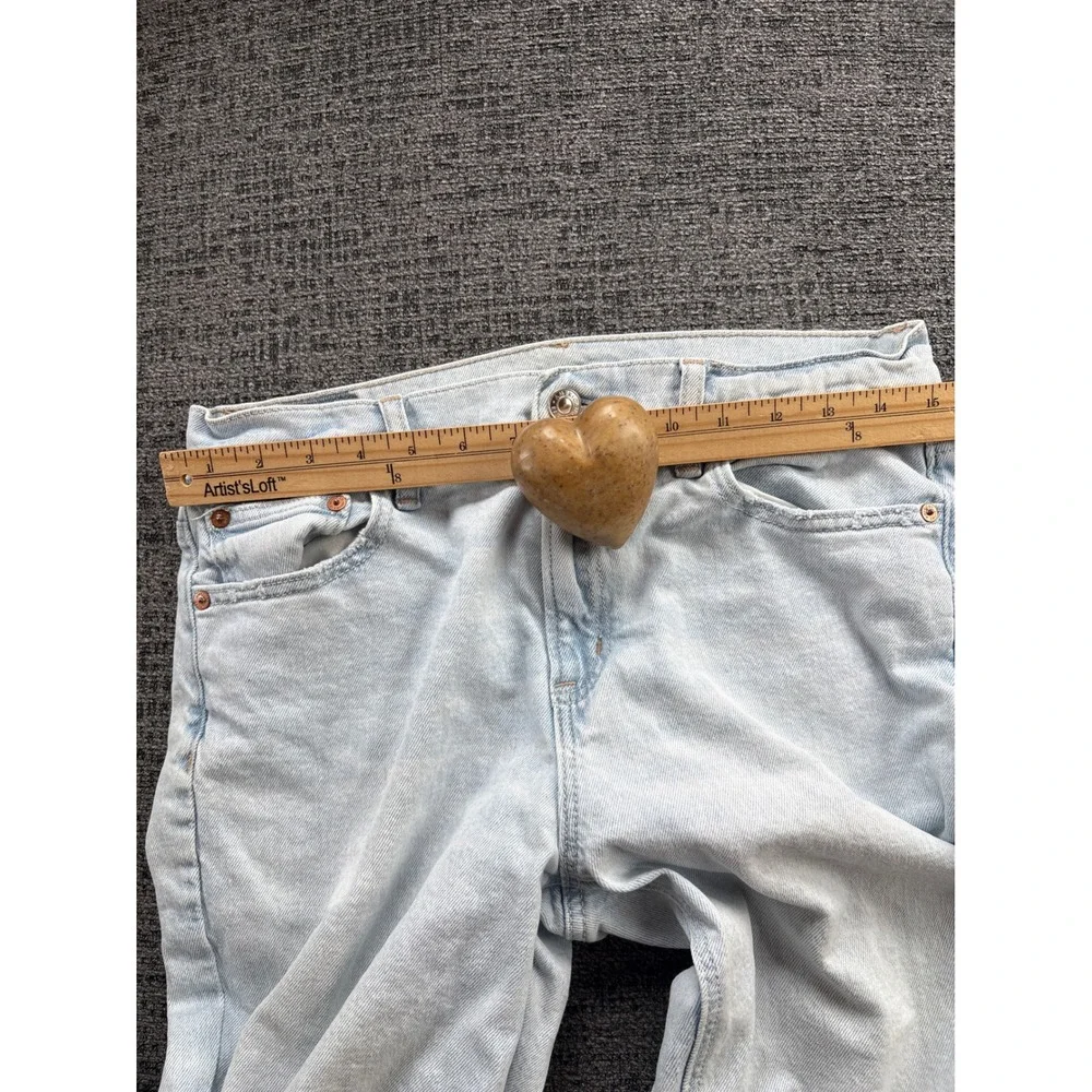 American Eagle Womens Light Wash High Rise Wide‎ Leg Baggy Denim Jeans 30x26